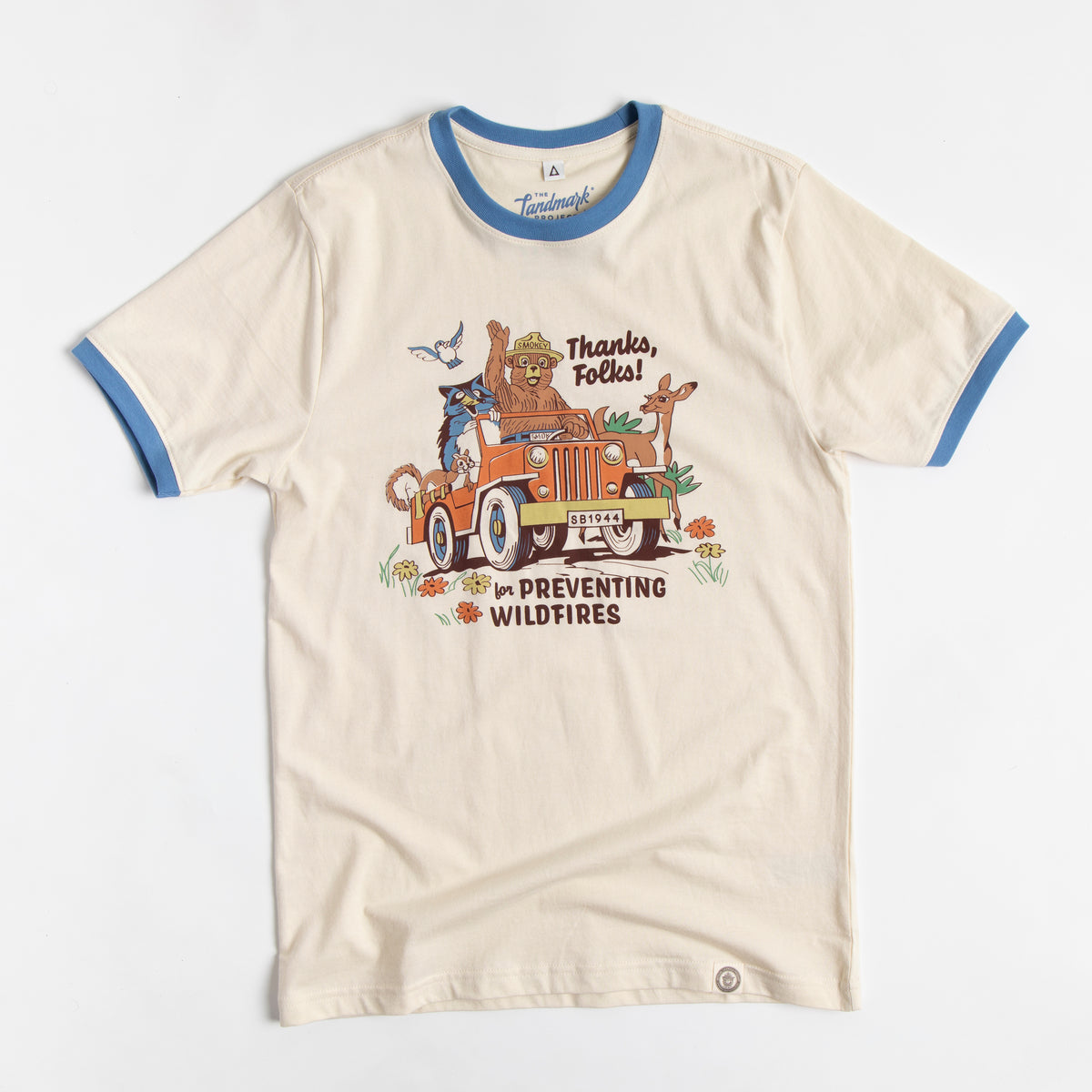 Thanks, Folks for Preventing Wildfires Unisex Short Sleeve Ringer Tee