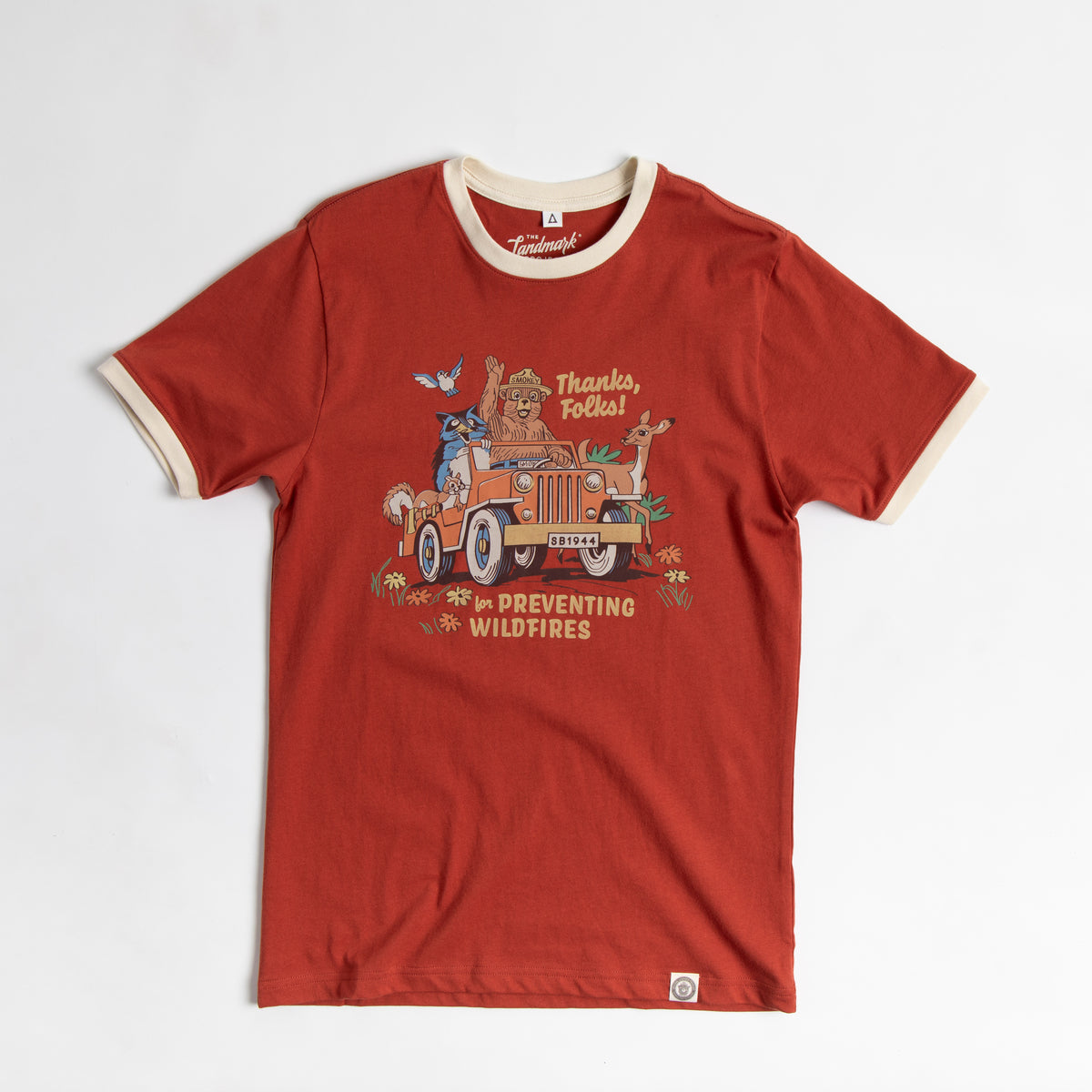 Thanks, Folks for Preventing Wildfires Unisex Short Sleeve Ringer Tee