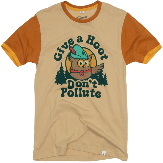 Give A Hoot Unisex Short Sleeve Colorblock Ringer Tee