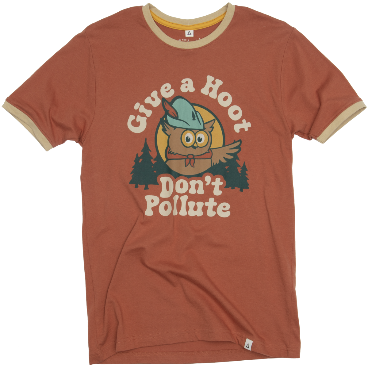 Give A Hoot Ringer Unisex Short Sleeve Tee