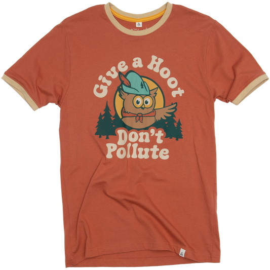 Give A Hoot Ringer Unisex Short Sleeve Tee