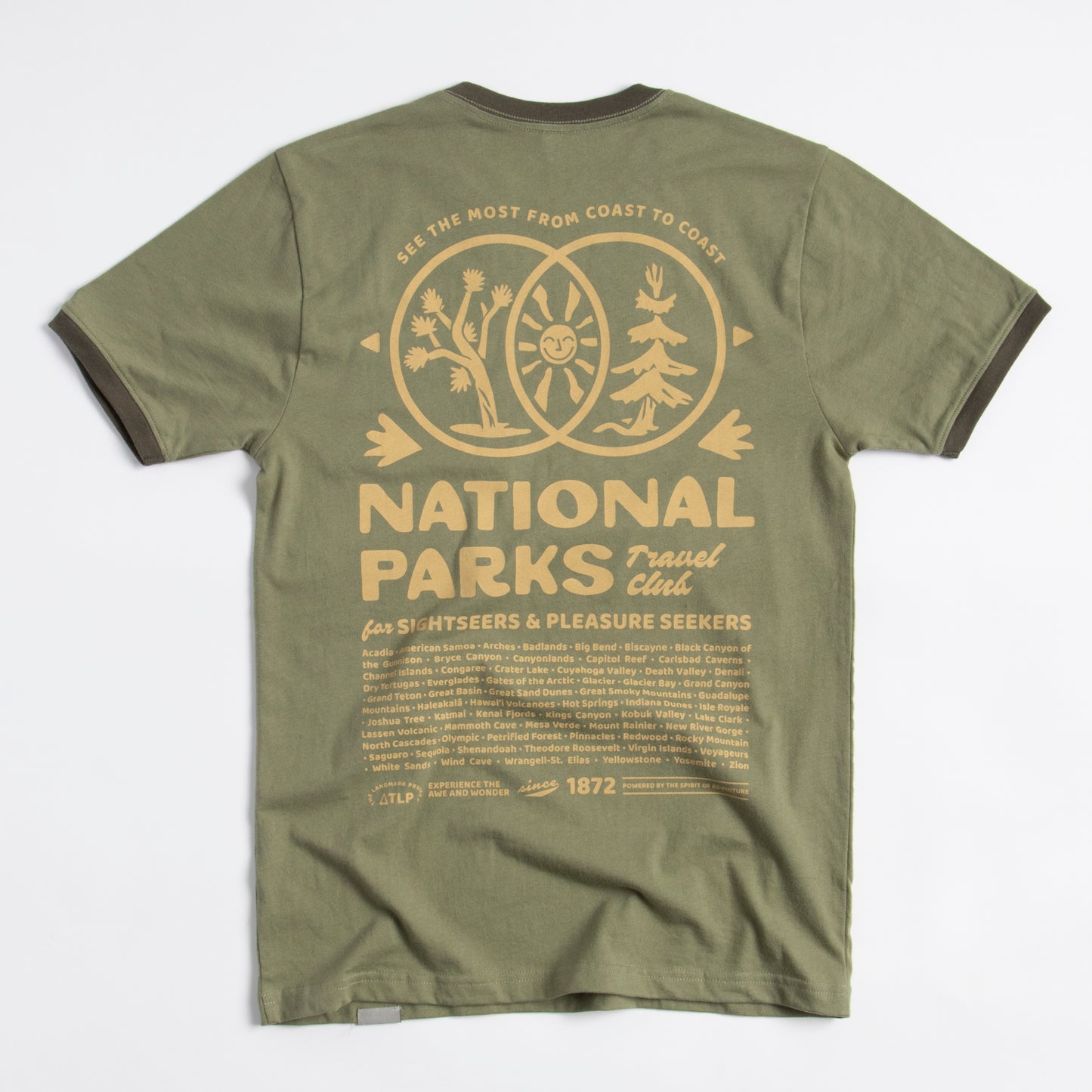 National Parks Coast-to-Coast Unisex Short Sleeve Ringer Tee w/ Pocket