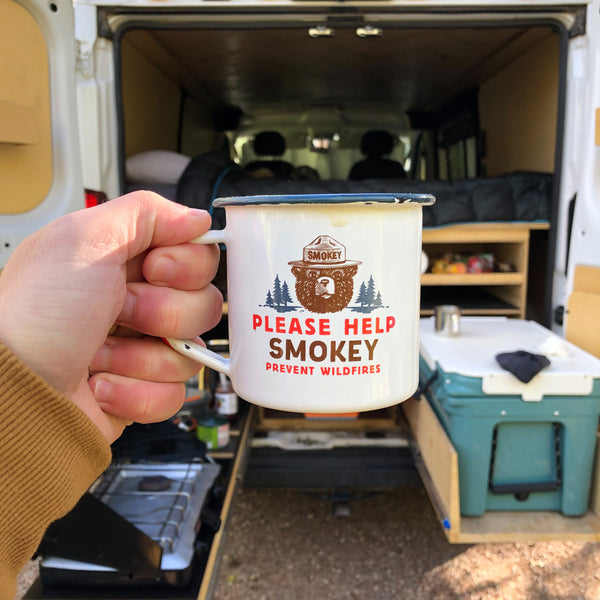 Smokey Bear Enamelware Mug