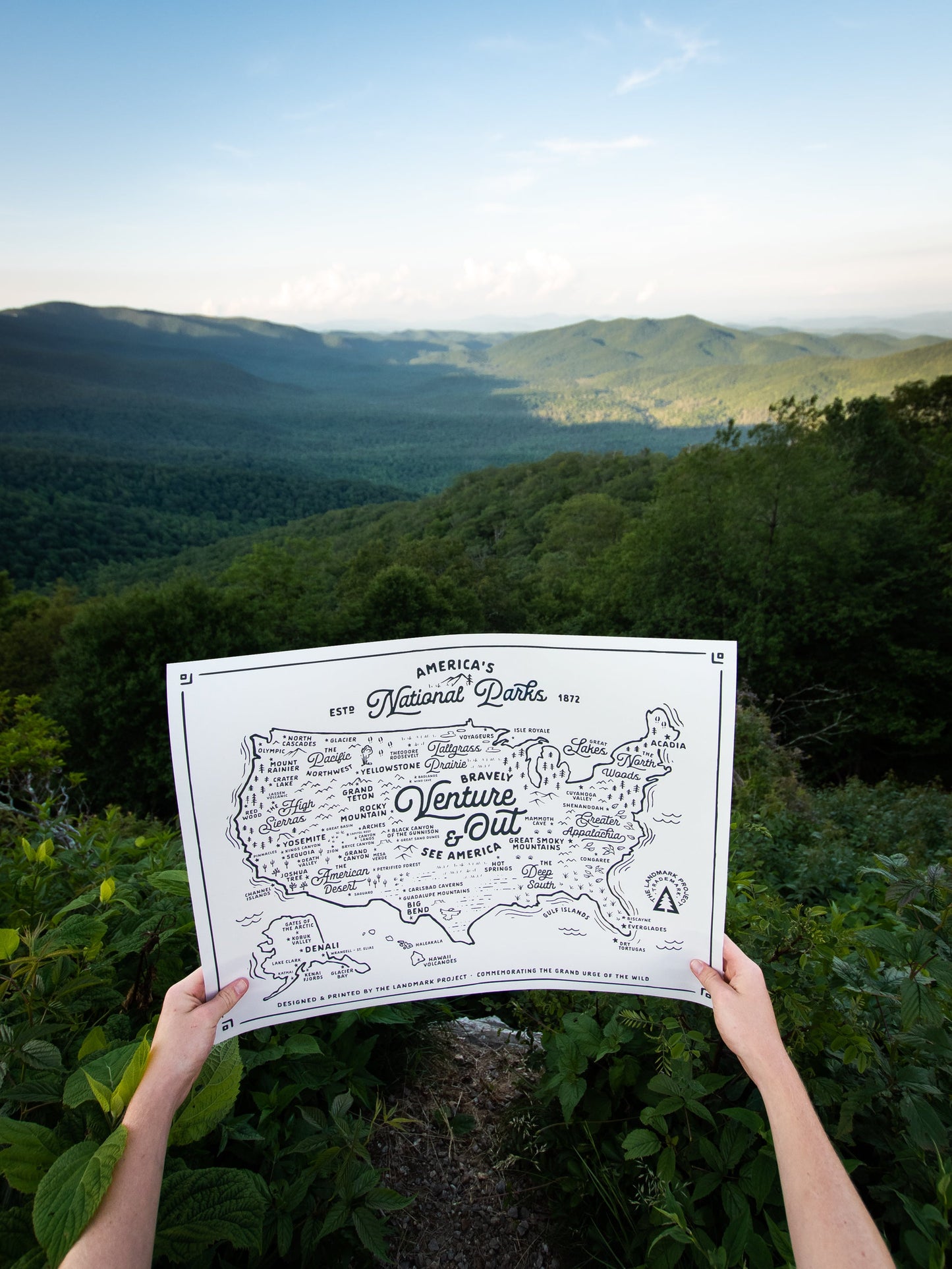 National Parks Map Poster