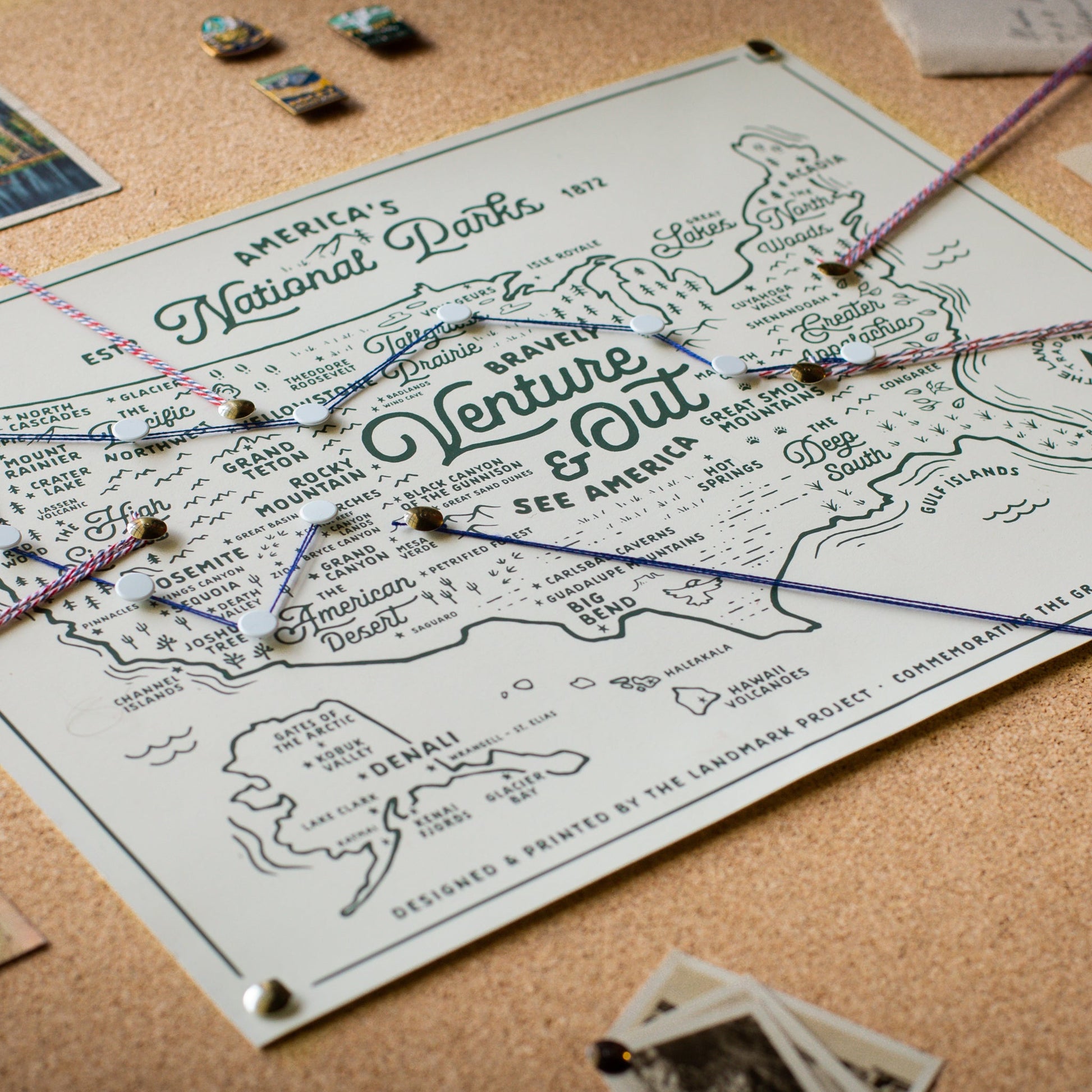 National Parks Map Poster
