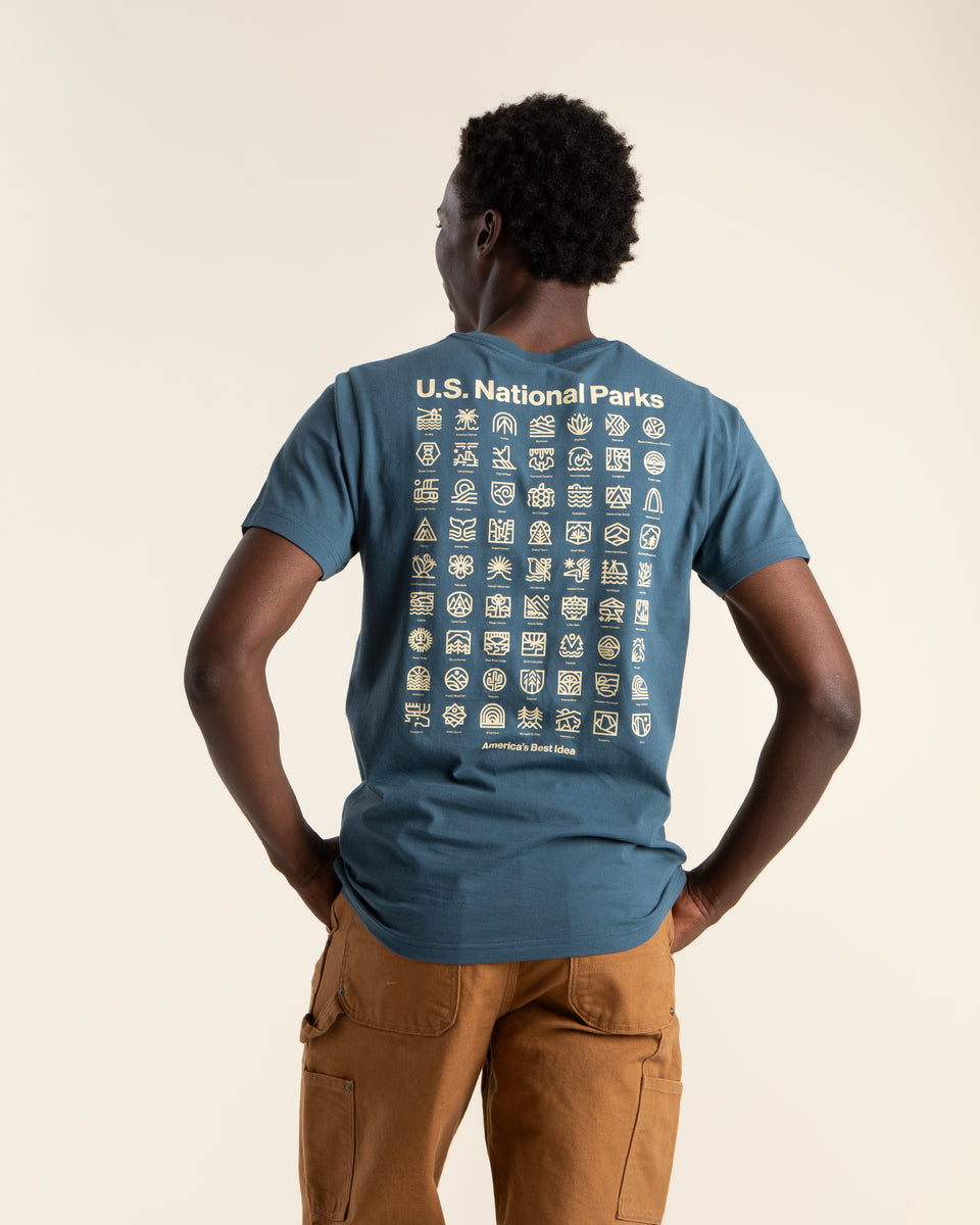 NEW U.S. National Parks Unisex Short Sleeve Tee w/ Pocket