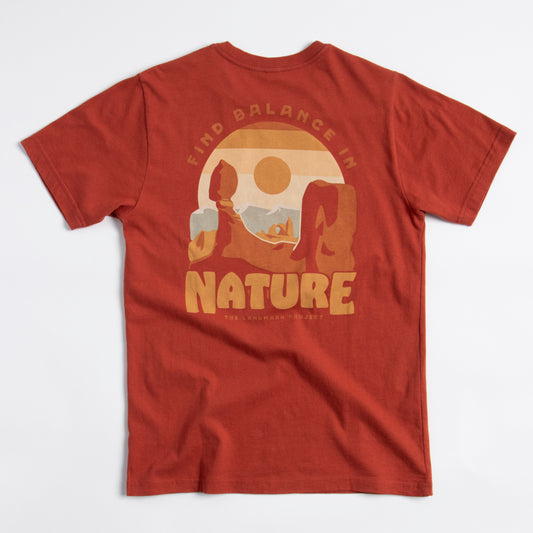 Find Balance in Nature Unisex Short Sleeve Tee w/ Pocket