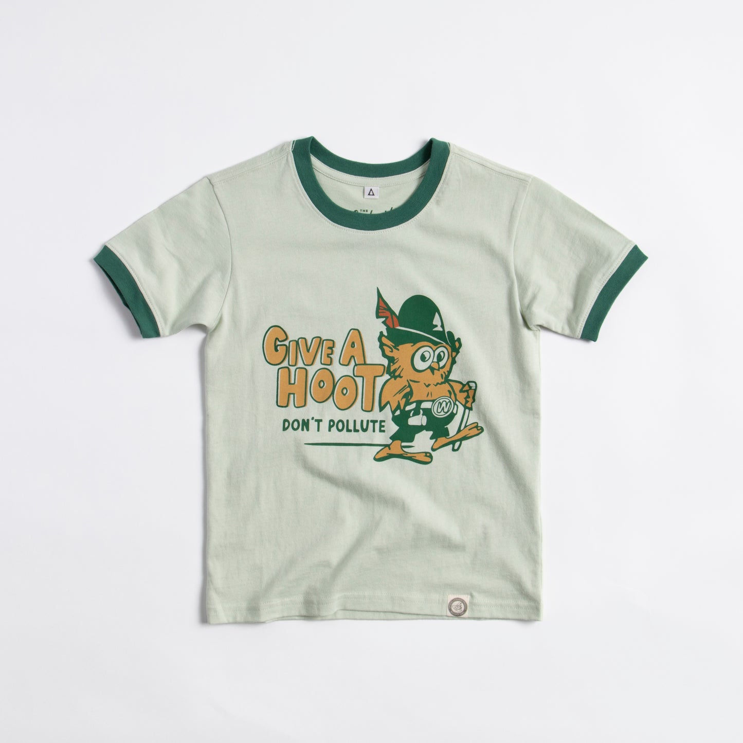 Give A Hoot, Don't Pollute Youth Short Sleeve Ringer Tee