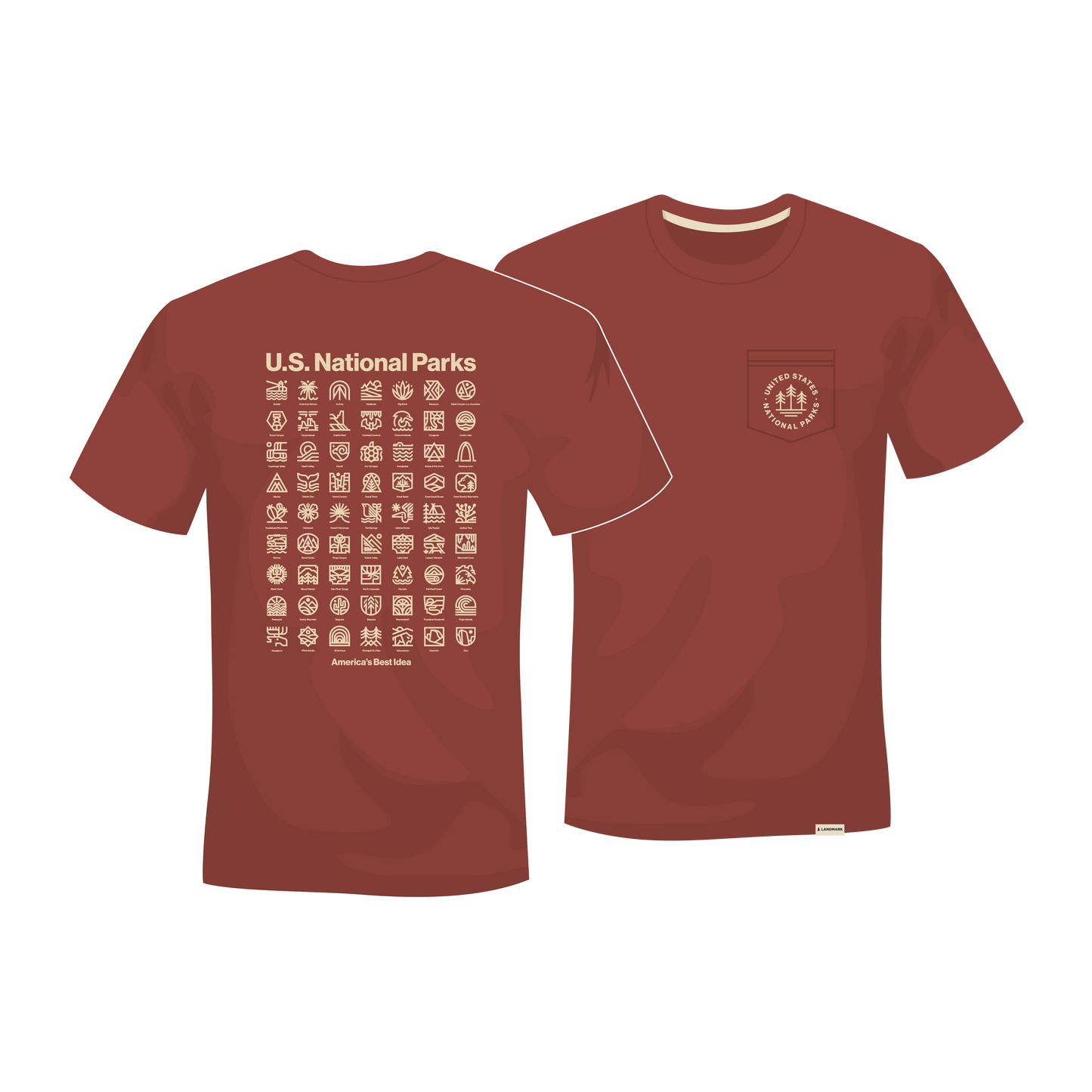 Preorder - U.S. National Parks Unisex Short Sleeve Tee w/ Pocket