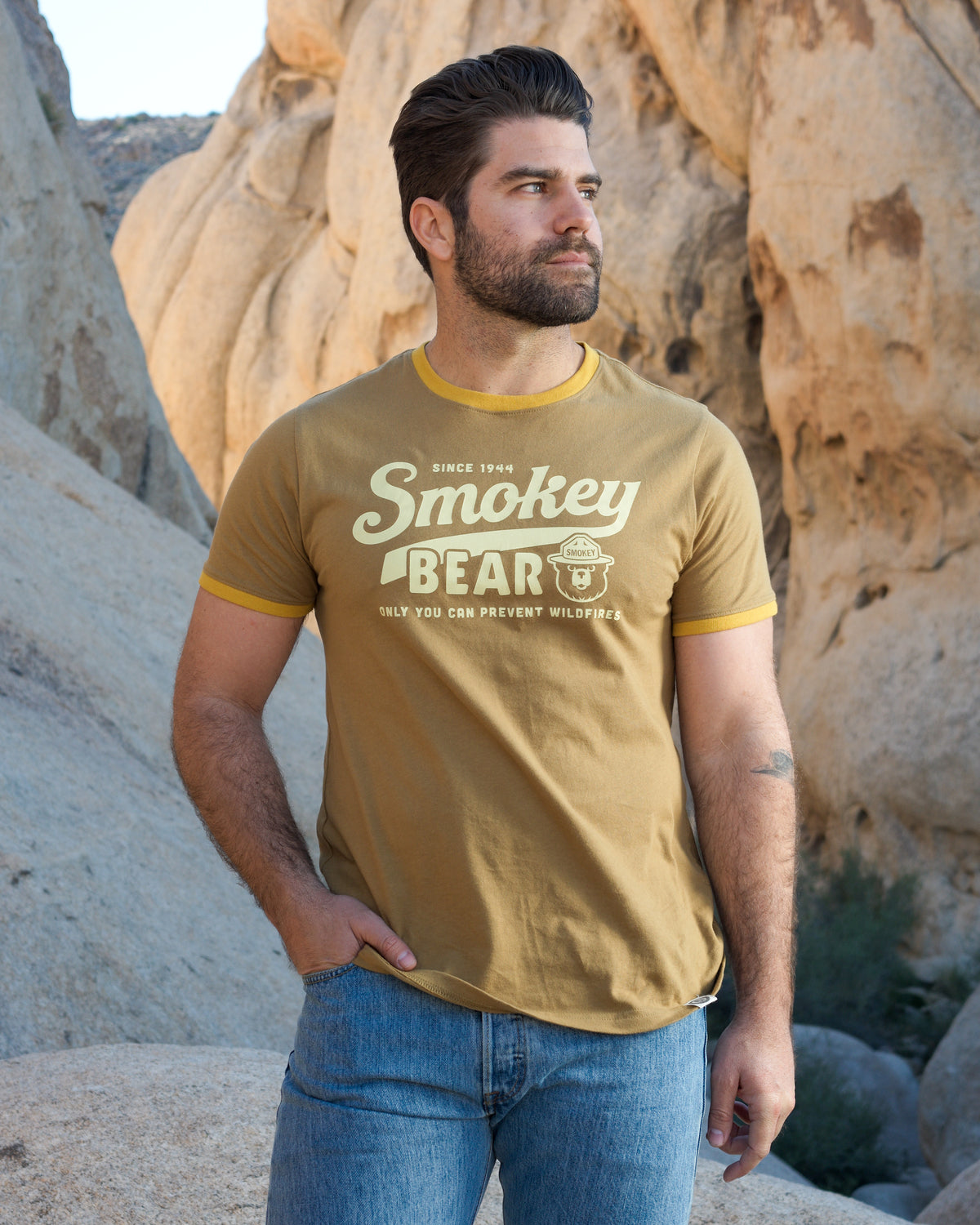 Smokey Script Unisex Short Sleeve Ringer Tee