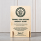 Smokey Bear Table Sign POP