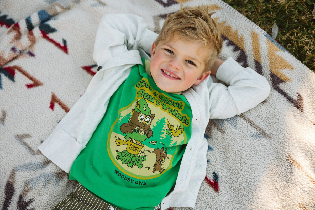 Woodsy Owl and Friends Youth Short Sleeve Ringer Tee