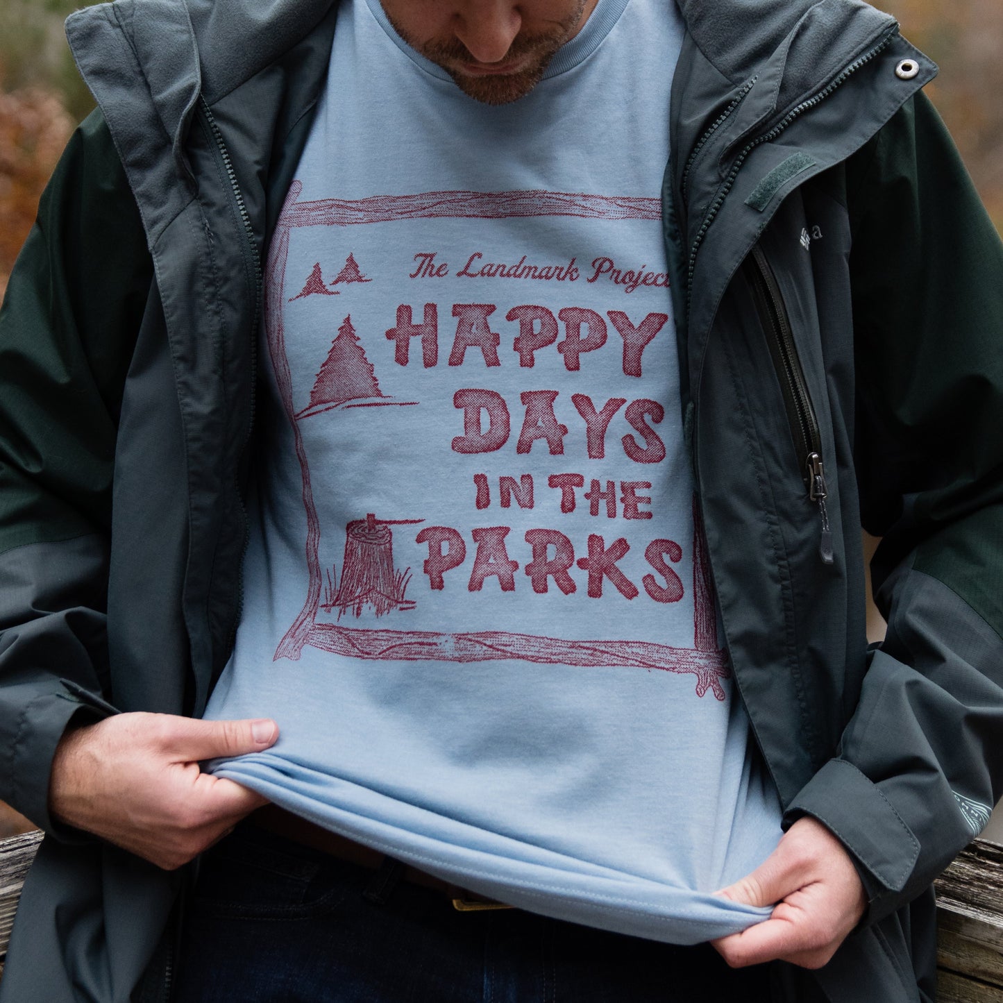 Happy Days In The Parks t-shirt in chambray blue